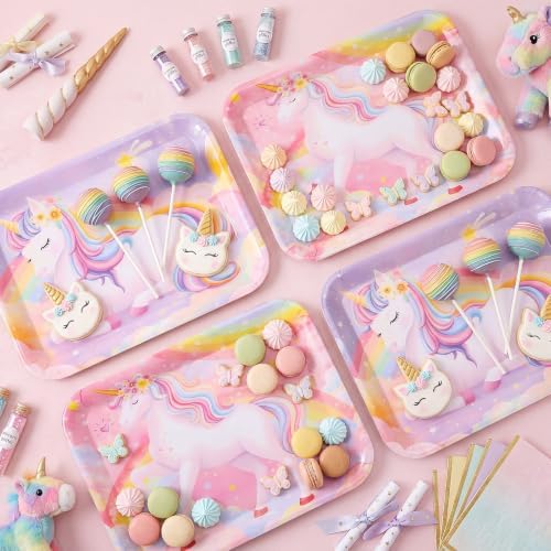 4 Pieces Unicorn Serving Trays Melamine Platters