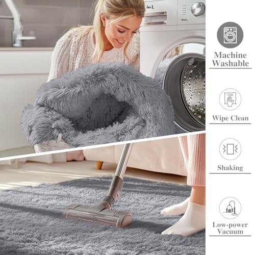 OLANLY 7x7 Machine Washable Large Area Rugs for Living Room, Bedroom, Soft Fluffy Shaggy Bedside Rug, Indoor Floor
