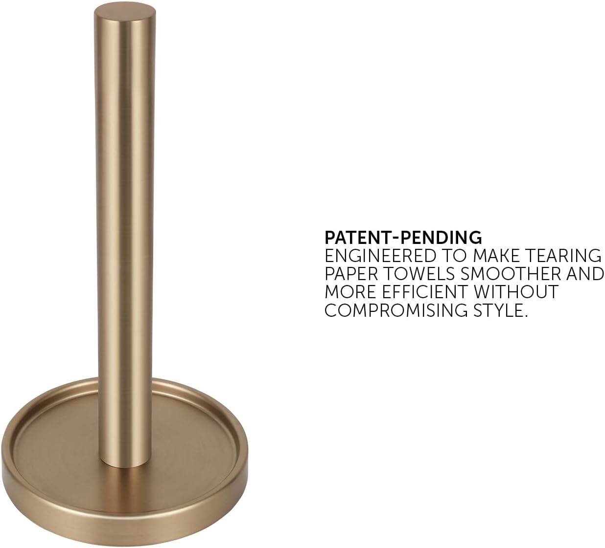 Ivilon Countertop Paper Towel Stand - Steady and Easy Tear - Fits All Paper Towel Rolls - Warm Gold