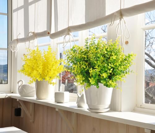 RECUTMS Artificial Boxwood Plants Outdoor Fake Spring Plants UV Resistant