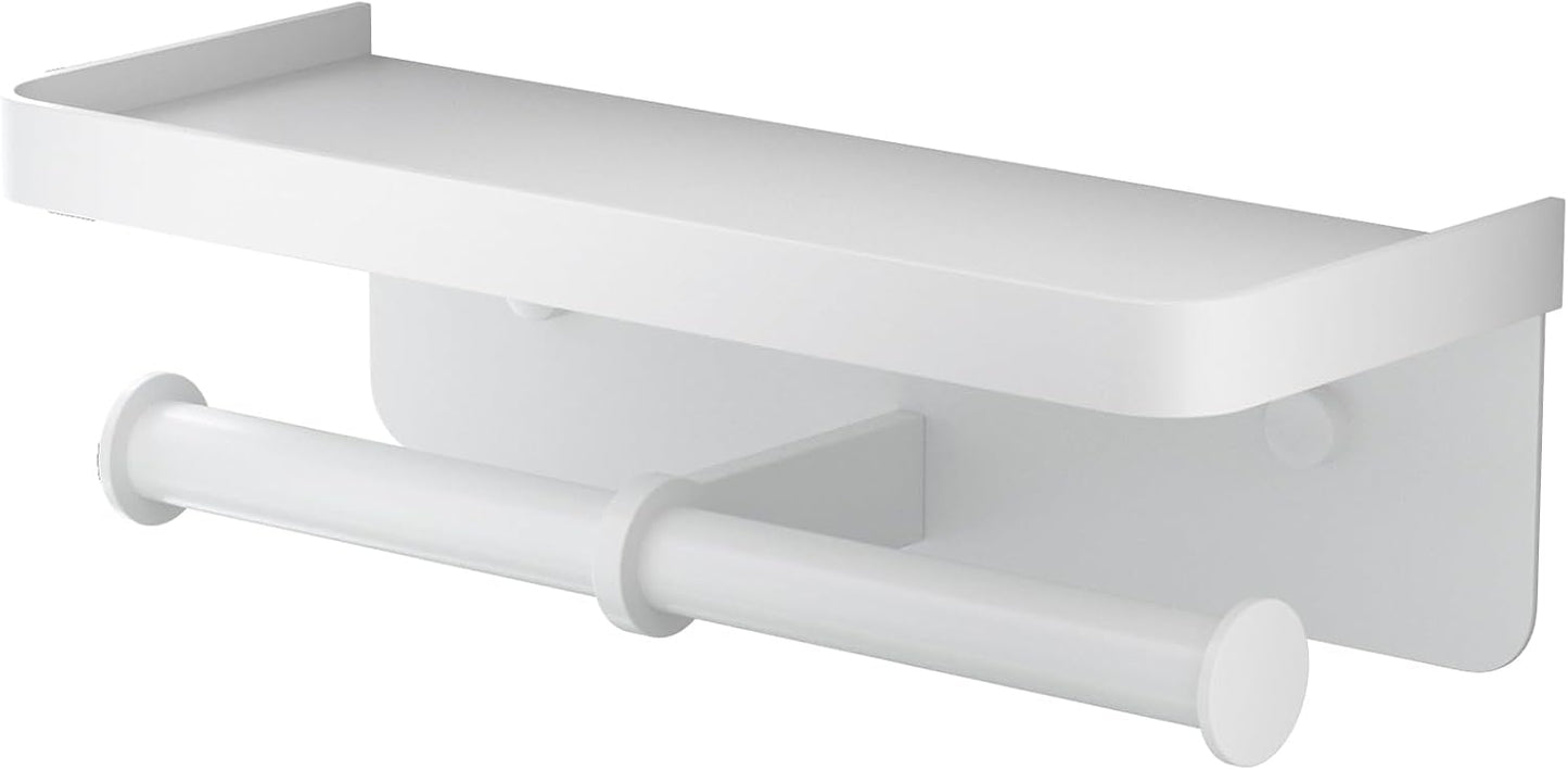Double Toilet Paper Holder with Shelf, iMonse Paper Towel Holder Wall Mount,Tissue Roll Holder for Bathroom Kitchen RV