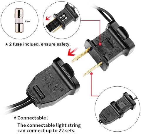 MULTI-SPARKING Orange LED Halloween Lights - 100 Count Orange Christmas String Lights for Tree, Party, Holiday, Indoor and Outdoor Halloween Decorations, 33 Feet Black Wire, UL Certified, Connectable