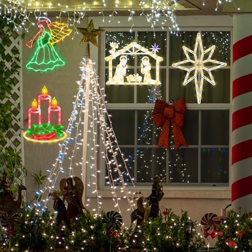 TRWYMZ Christmas Decorations - 16" Christmas Window Silhouette Lights