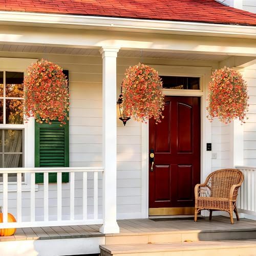 Hommyea Artificial Fake Fall Flowers Plants for Outdoors Mums Home Decor