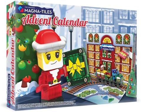 MAGNA-TILES microMAGS Advent Calendar 34-Piece Magnetic Construction Set, The Original Magnetic Building Brand