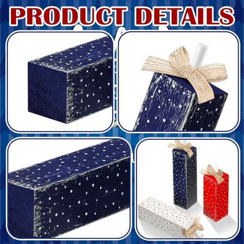Redbaker 3 Pcs 4th of July Table Decor Patriotic Red White Blue Centerpiece
