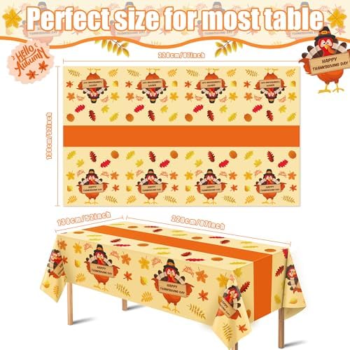 OHOME Thanksgiving Decorations - Thanksgiving Tablecloth | Thanksgiving Table Decor Indoor Outdoor Outside - Friendsgiving Party Favor Centerpiece Banner Essentials,52"x87",2 Pack