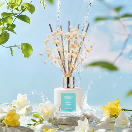 Airkeep Reed Diffuser Set,3.38 fl oz (100 ml) - Watery Freesia Oil Diffusers with 8 Reed Sticks, Home Fragrance Reed