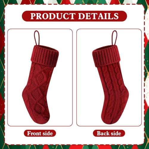 Christmas Stockings 18 Inches,Knitted Socks Christmas Decoration