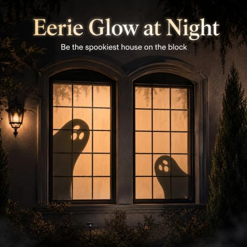 Mindsoft 2 Pcs Halloween Boo Silhouette Window Decor