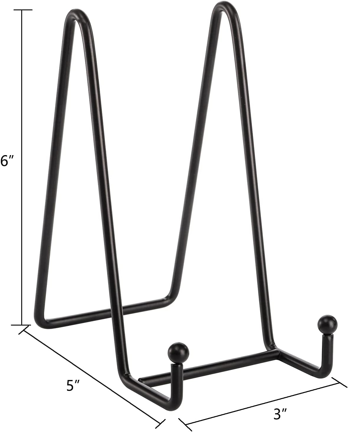 Metal Easel Plate Display Photo Holder Stand / Black / 6 Inch / Set of 8
