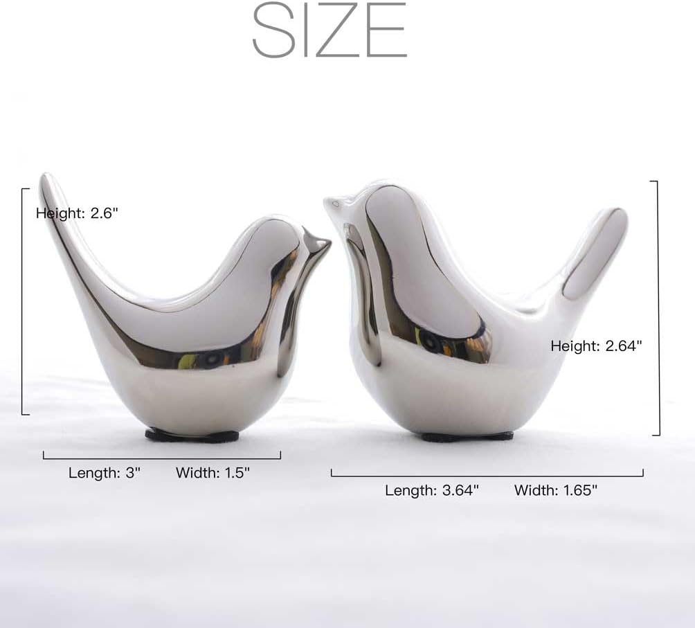 Modern Fall Shelf Home Decor Accents for Living / Silver / S&M / Set of 2