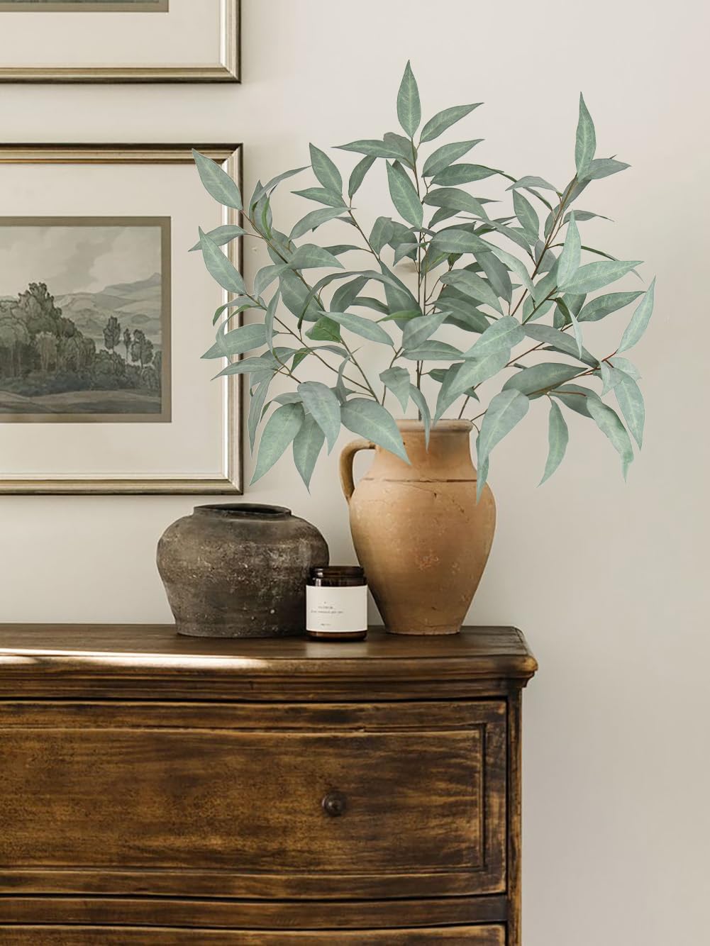 Artificial Branches for Vase Round Year Faux Greenery Stems Realistic Gray / Gray Green#072