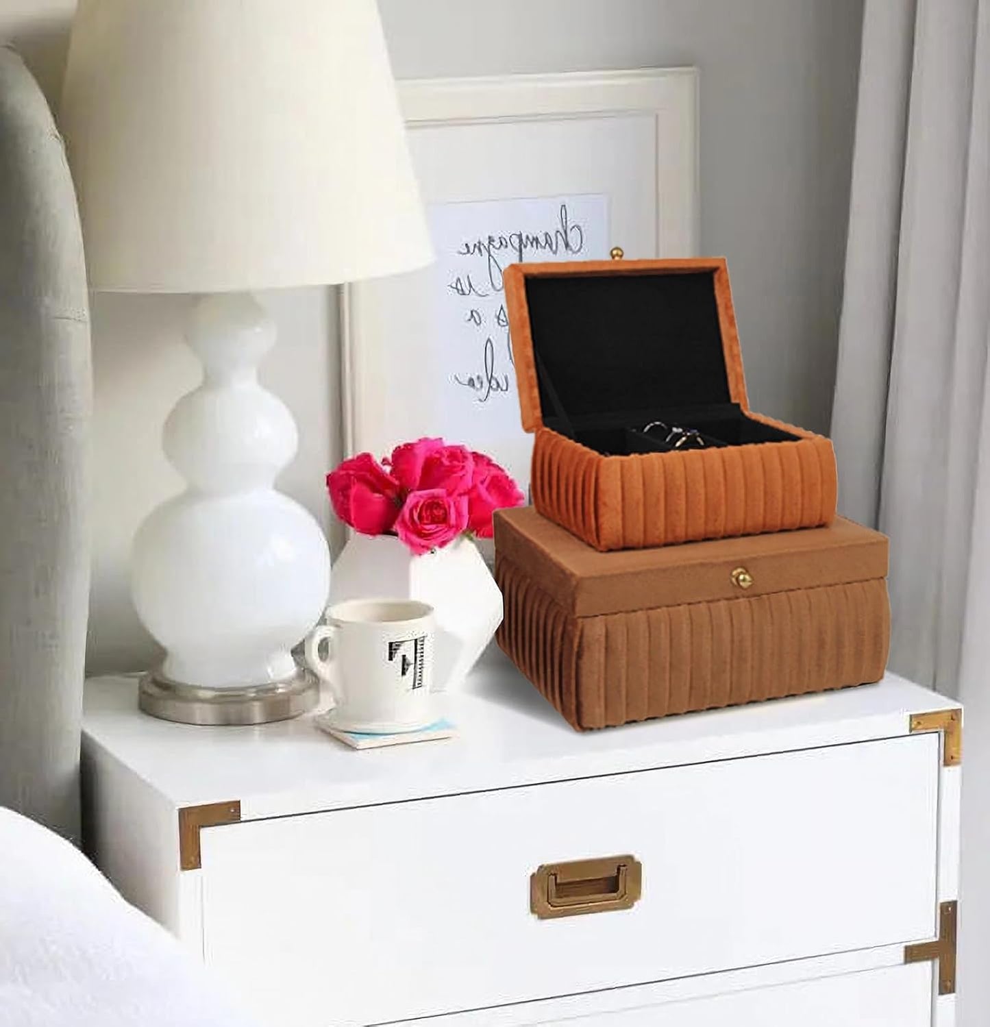 Velvet Decorative Boxes / Brown