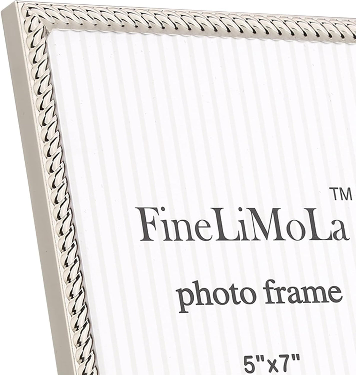 Silver 8x10'' Rope Design Metal Picture Frames 2 Pack with Acid Free Mat for 5x7'',Silver Photo Frame 7x5'',Hi Quality