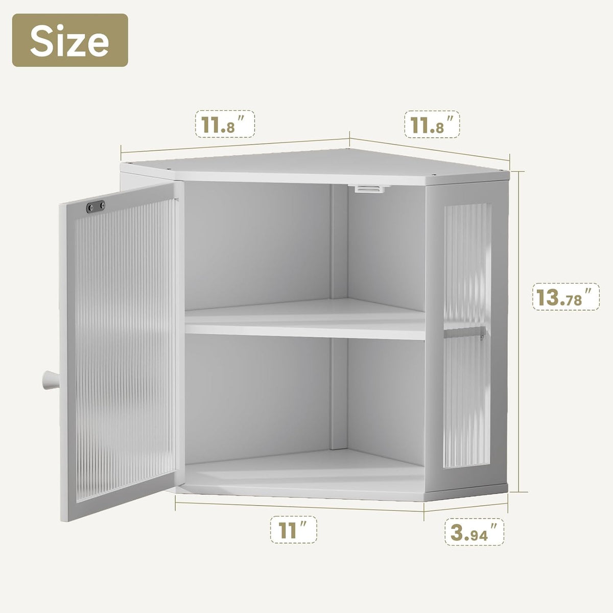 Corner Bread Box for Kitchen Countertop,Bread Storage Bin (White, Medium) | Double Layer Large Capacity Bamboo Bread