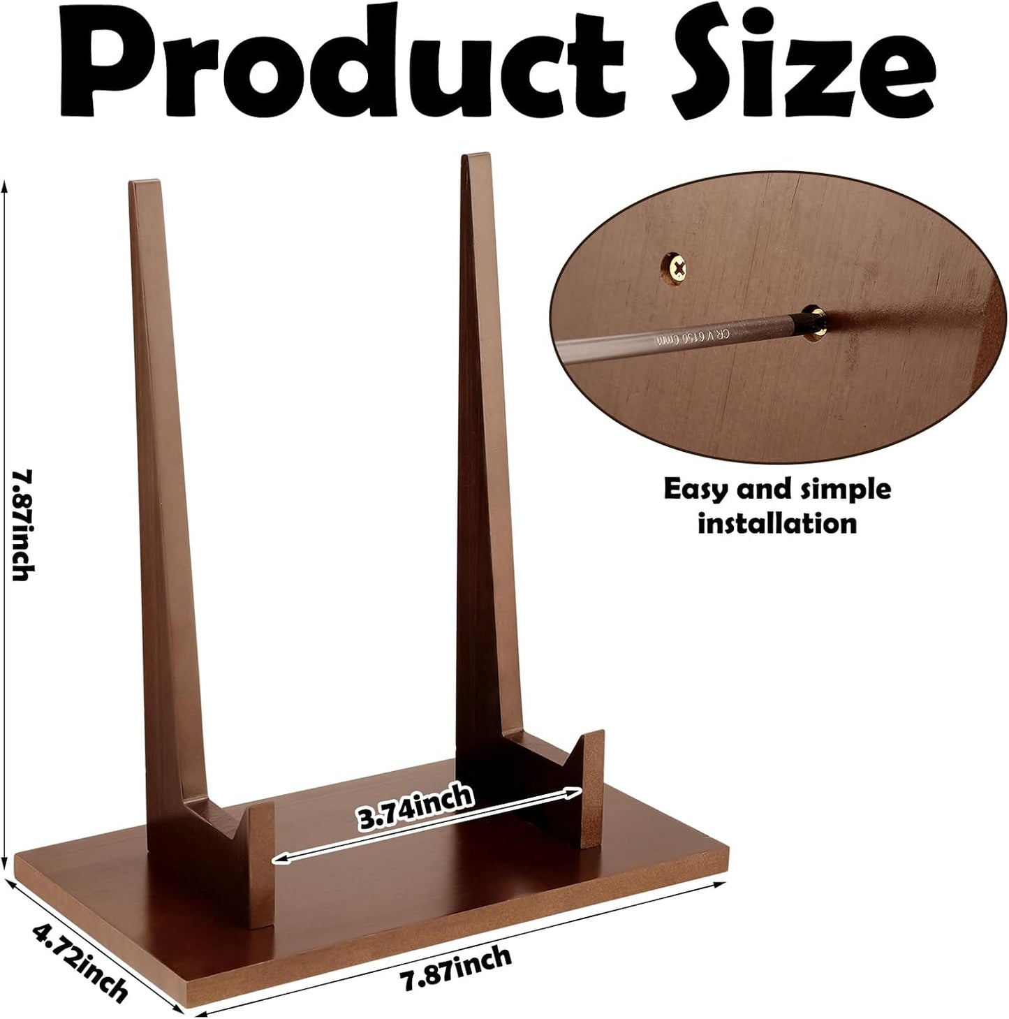 Wood Plate Stand for Display Plate Holder Display Frame Picture Photo Card Tabletop / 7.8 Inch