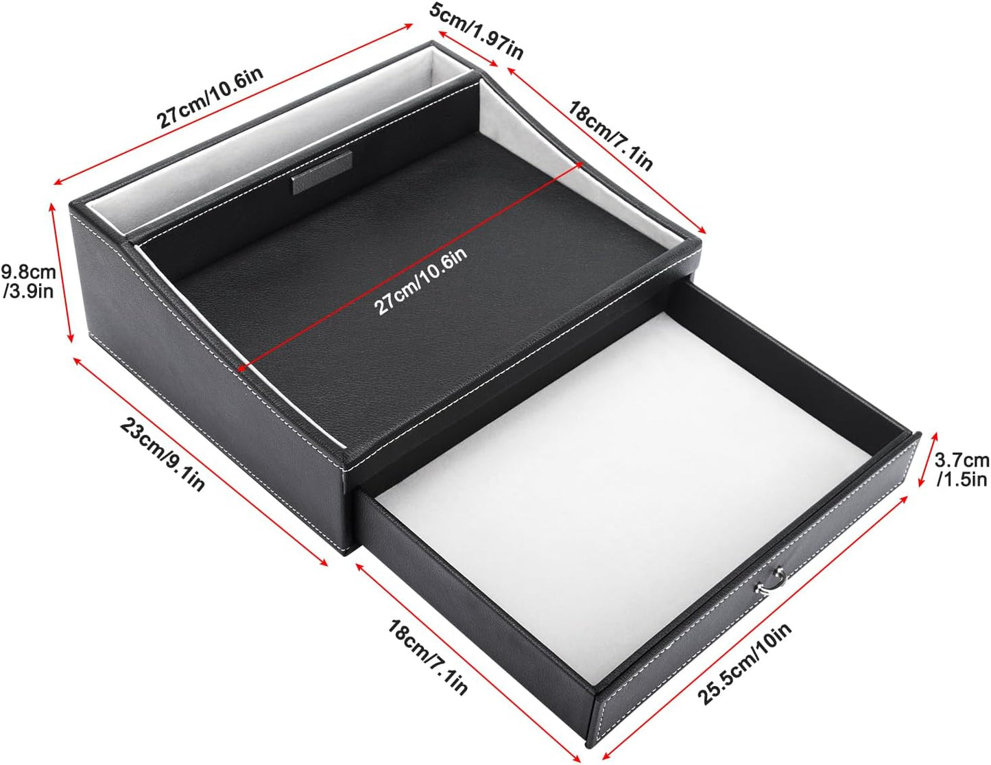 Baoyun Gifts for Dad Mens Nightstand Organizer, Jewelry Box for Men, Mens Dresser Organizer Countertop, Large Capacity