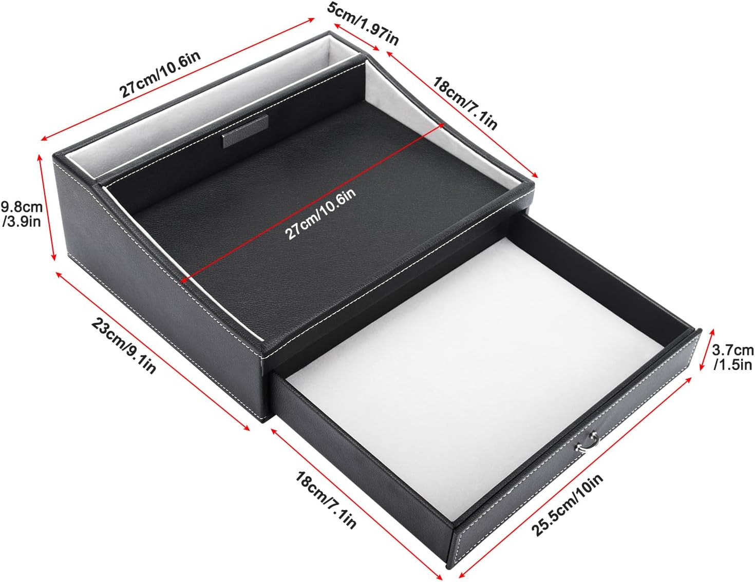 Baoyun Gifts for Dad Mens Nightstand Organizer, Jewelry Box for Men, Mens Dresser Organizer Countertop, Large Capacity