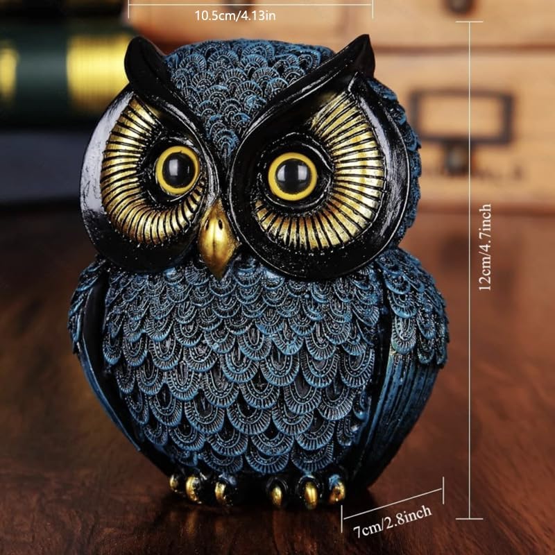 Small Figurines / Owl Statue Home Decor / Sliver