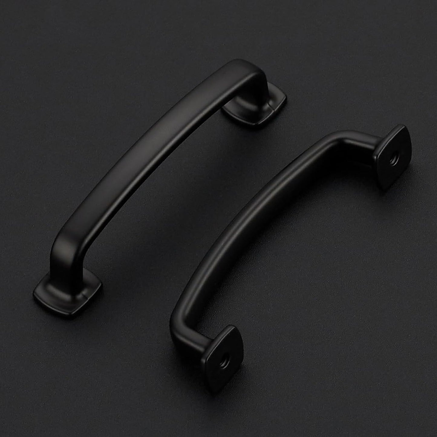 Cabinet Handles Arch Cabinet Pulls / 3.75" Hole Center / Black / 4 Inch / Set of 10