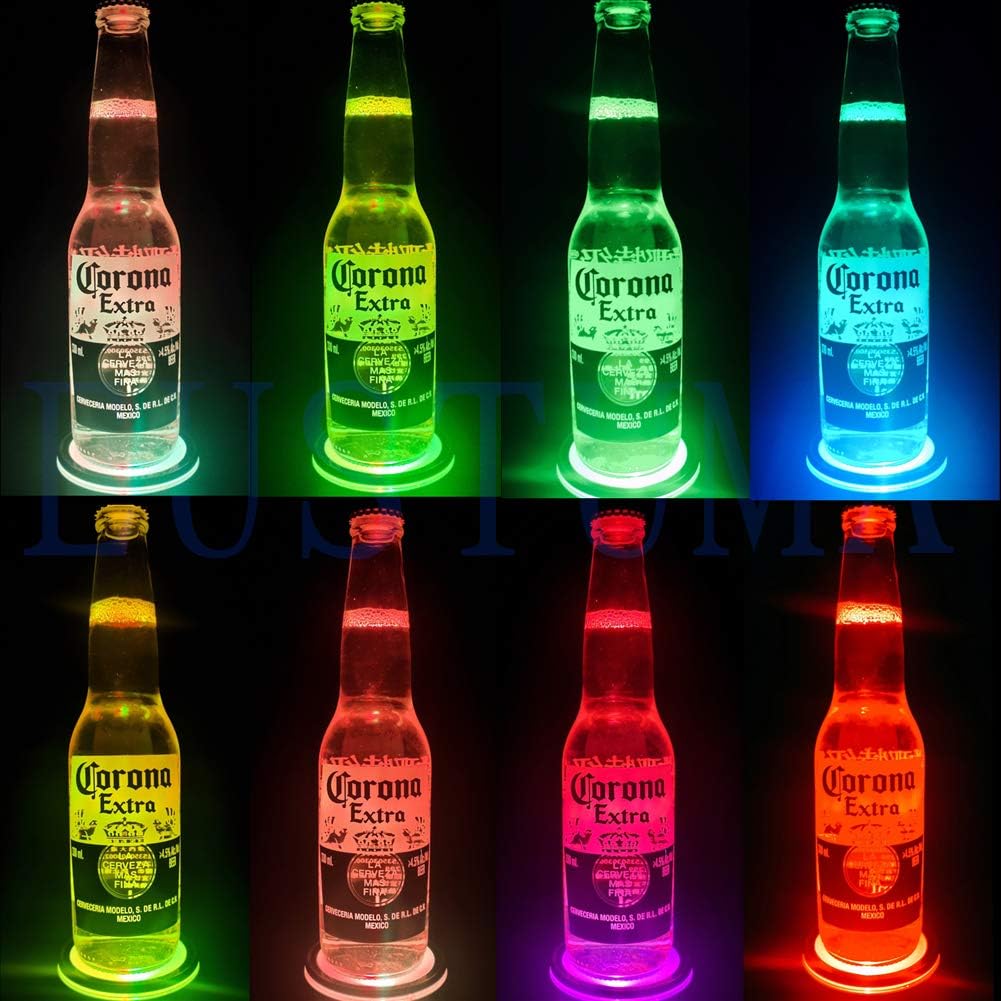 LED Light Base Non-slip Round Display Stand In A Variety of Colors / Silver Flat Base