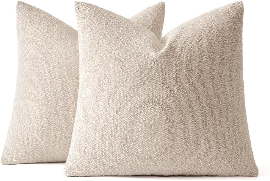 Decorative Pillow Covers / 18 x 18 / Oatmeal / Set of 2