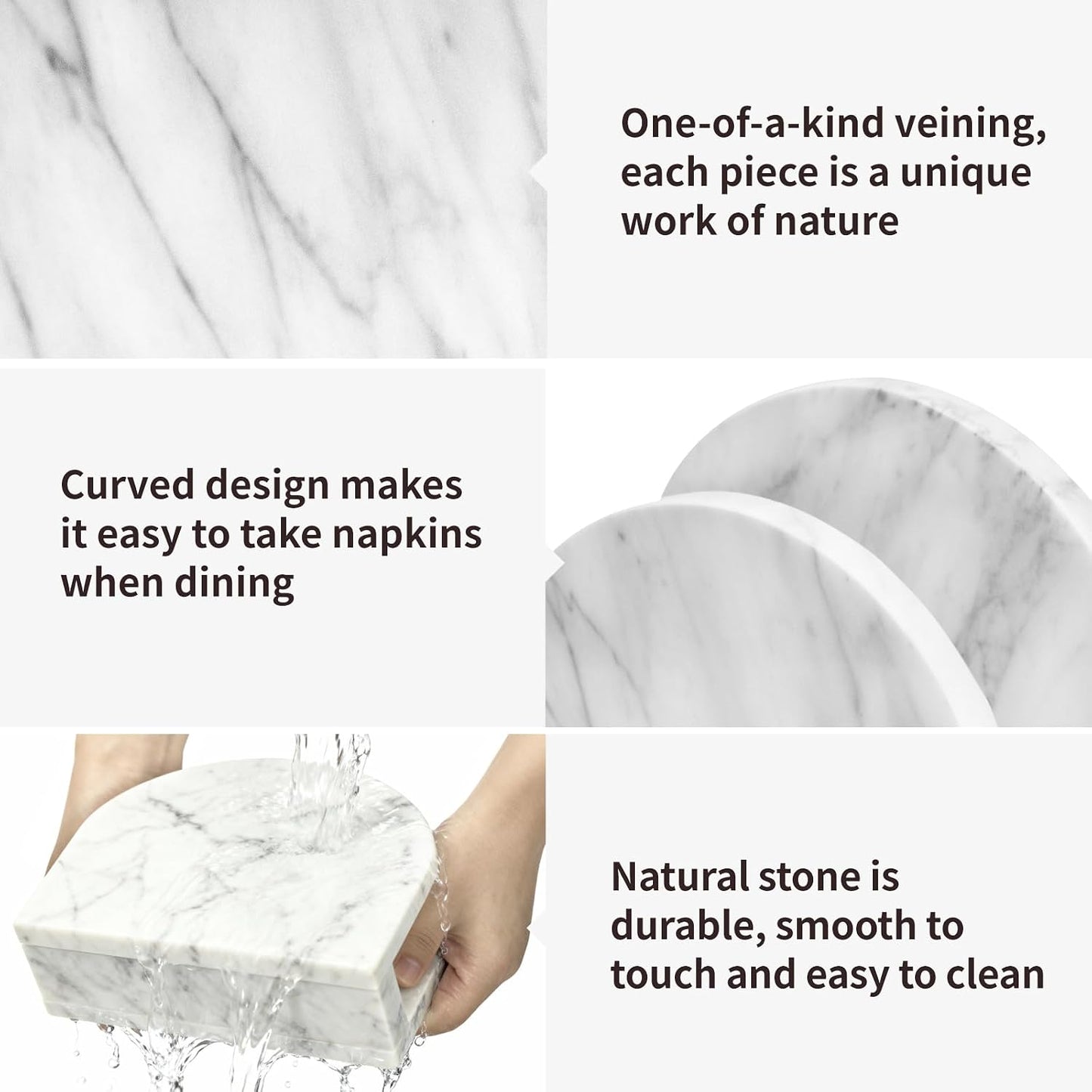 Marble Napkin Holder / White