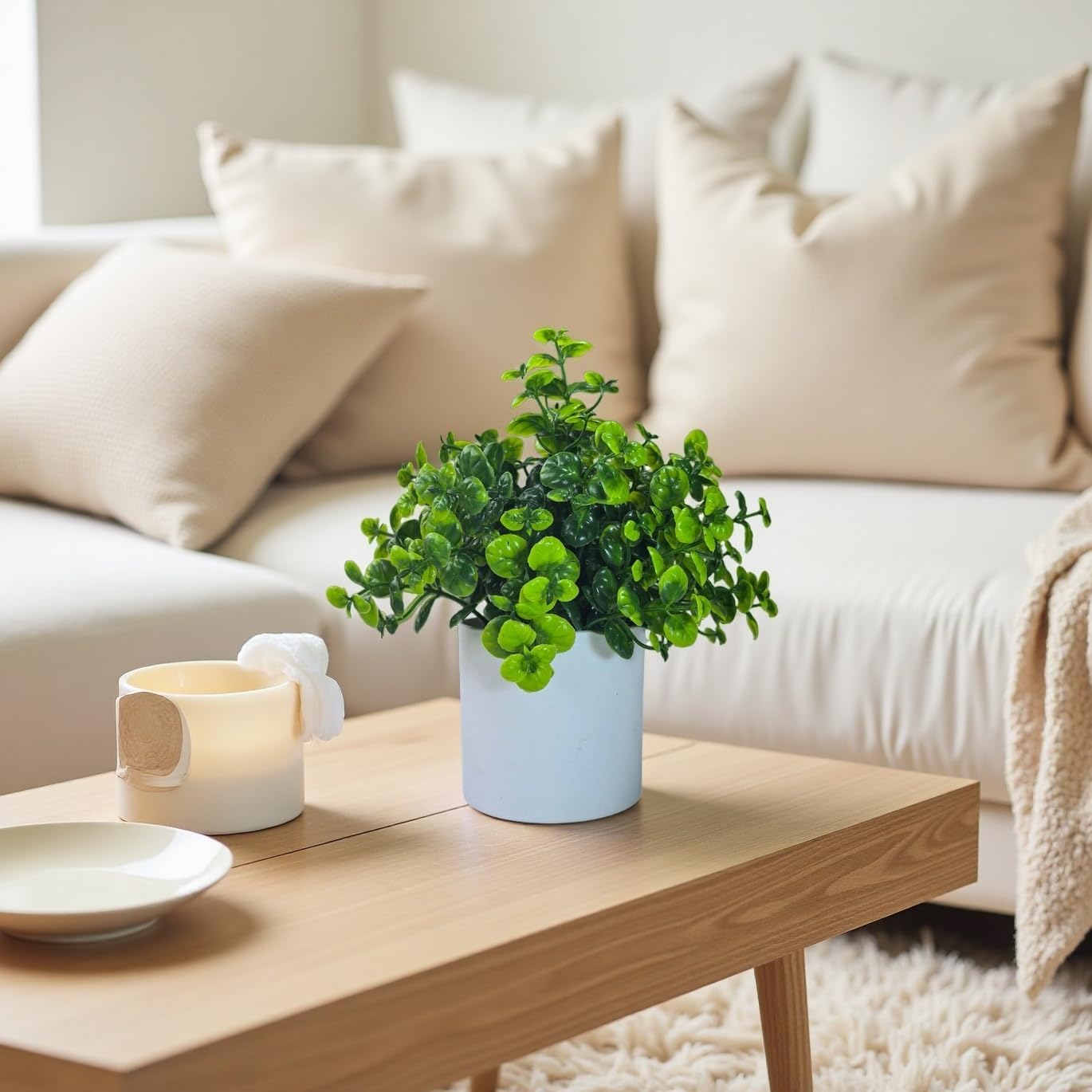 Small Fake Plants Artificial Potted Plants Faux House Plants Mini Pot Plastic / 3# / Set of 4