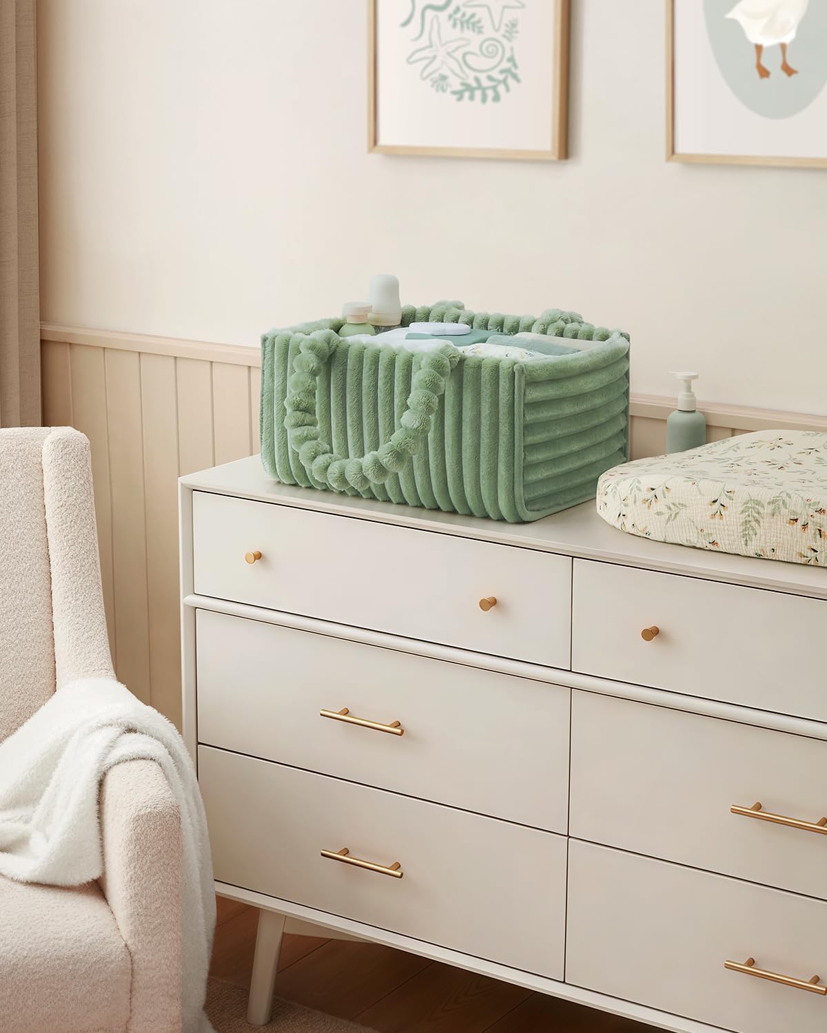 Nursery Storage Basket / Trendy Sage Green