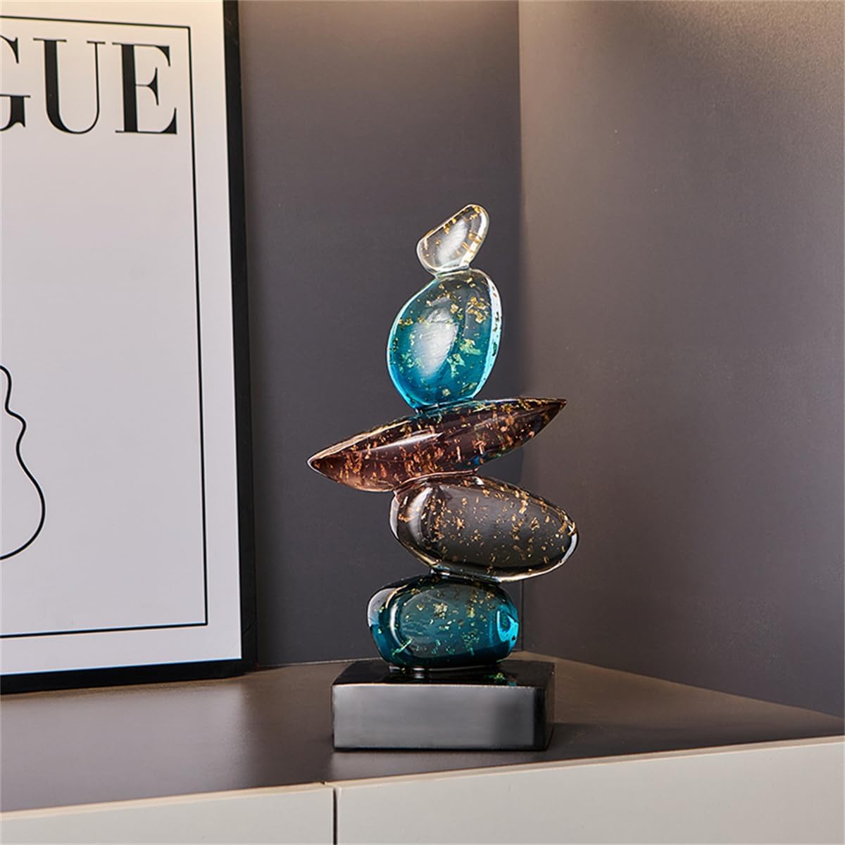 Resin Pebble Shape Sculpture Decor -Aesthetic Home Decor