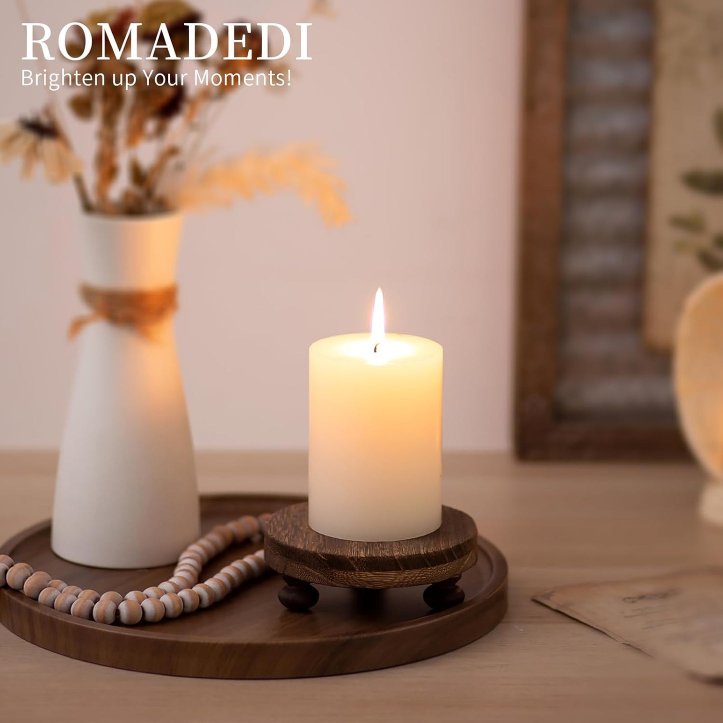 Farmhouse Wood Riser for Display- Rustic Decor Mini Wooden Pedestal Decorative / Brown / Set of 4