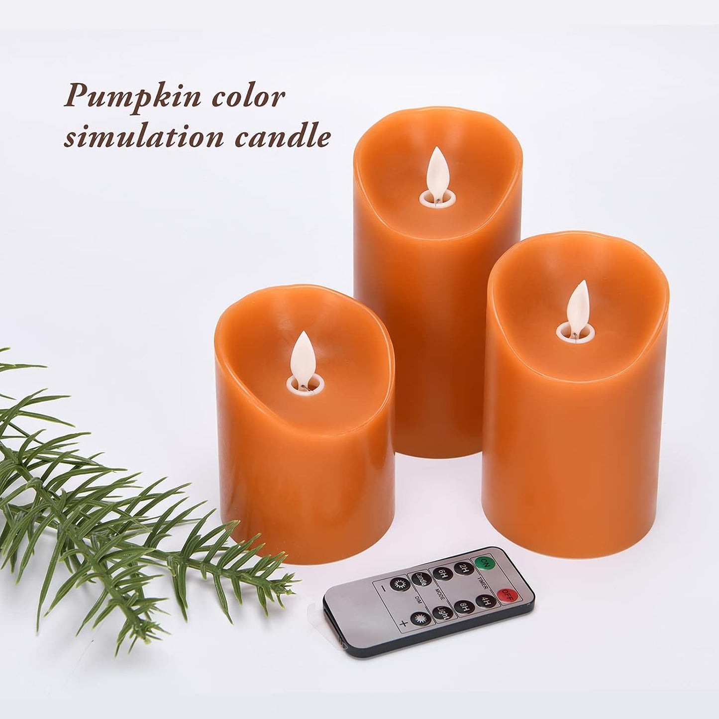 AKU TONPA Real Wax Flickering Flameless Candles Battery Operated LED Fake Candle Set with Remote Control and Timer for