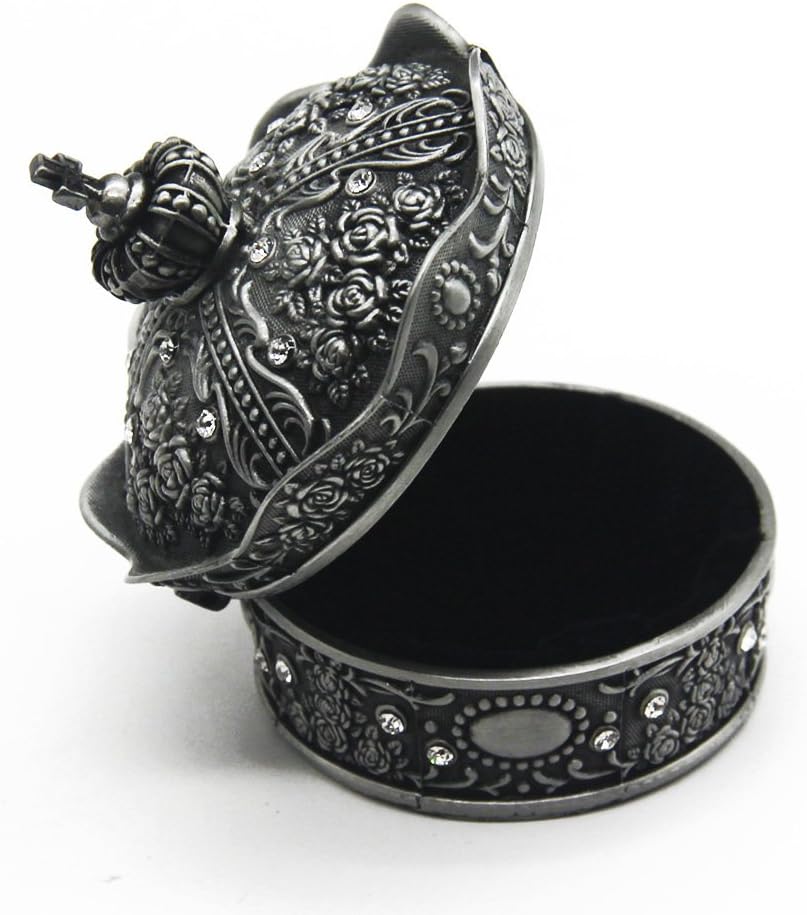 Creative Vintage Metal Alloy Design Jewelry Box Ring Trinket Case Christmas Birthday / Crown / Large