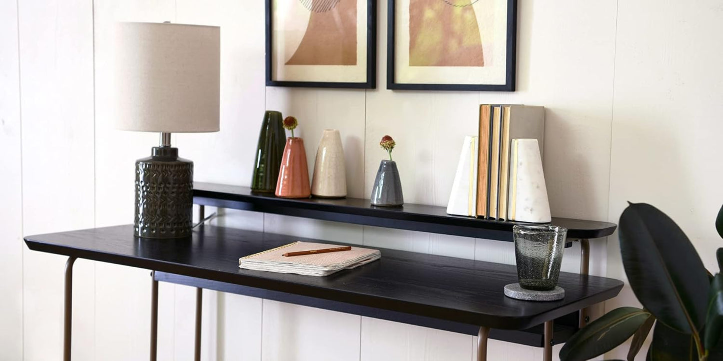 Marble Geometric Bookends / White
