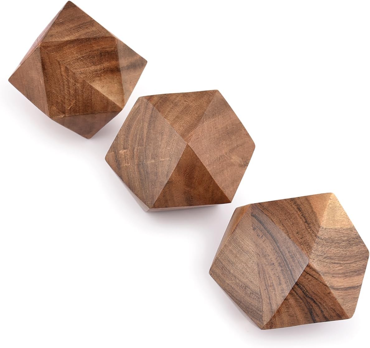 Acacia Wood Decorative Wood Ball for Centerpiece or Individual Use for Use in Living
