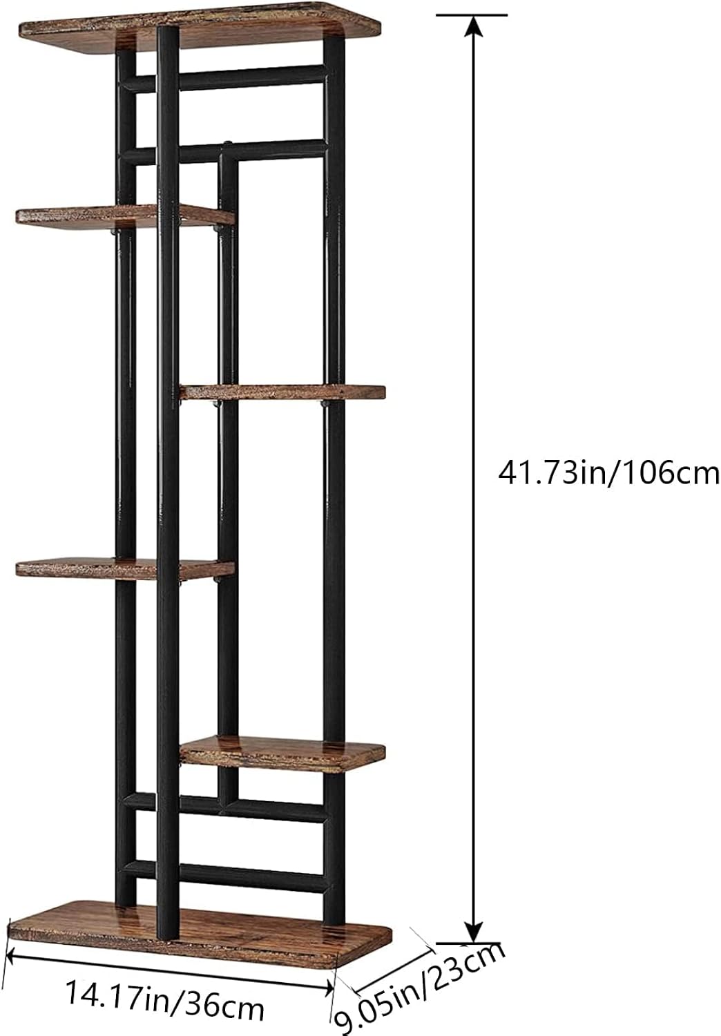 LINZINAR Plant Stand Indoor 6 Tier Metal Corner Tall Flower Shelf | Plant Rack for Multiple Plants, Tiered Flower Plant