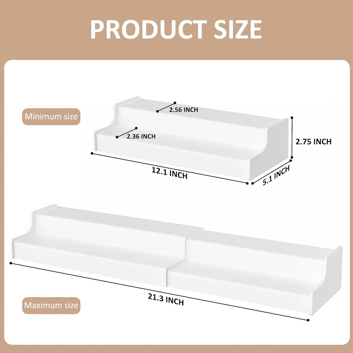 Sezanrpt Expandable Spice Rack Cabinet Organizer 2 Tier, White Kitchen Counter Display Shelf, Seasoning Organizer for