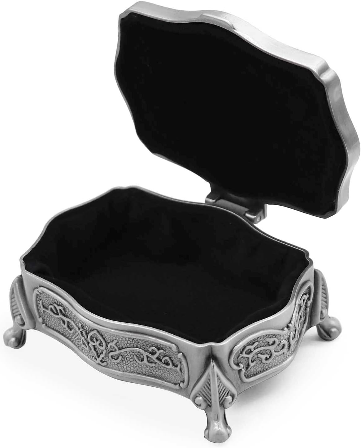 Rectangle Vintage Metal Jewelry Box Trinket Gift Box Chest Ring Case for Girls / Square / Small