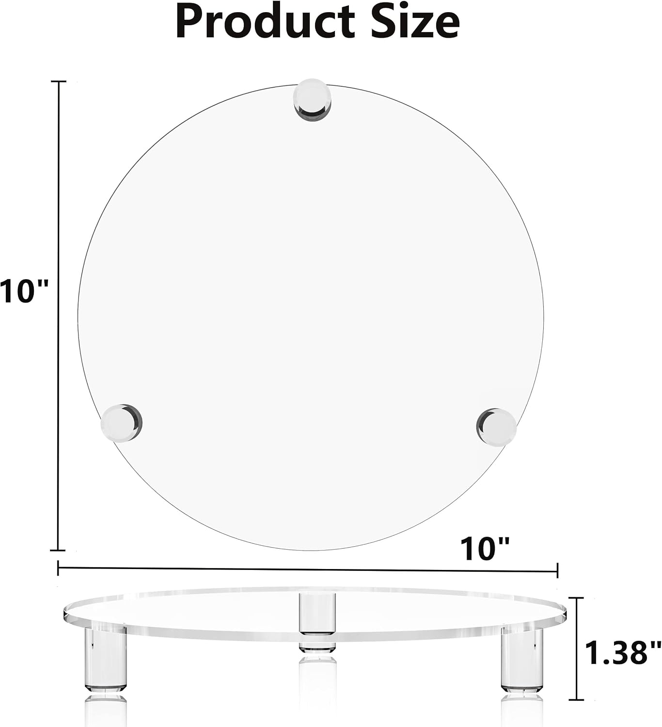 Decorative Modern Acrylic Tray / 10-inch Clear / 10 Inch / Set of 2
