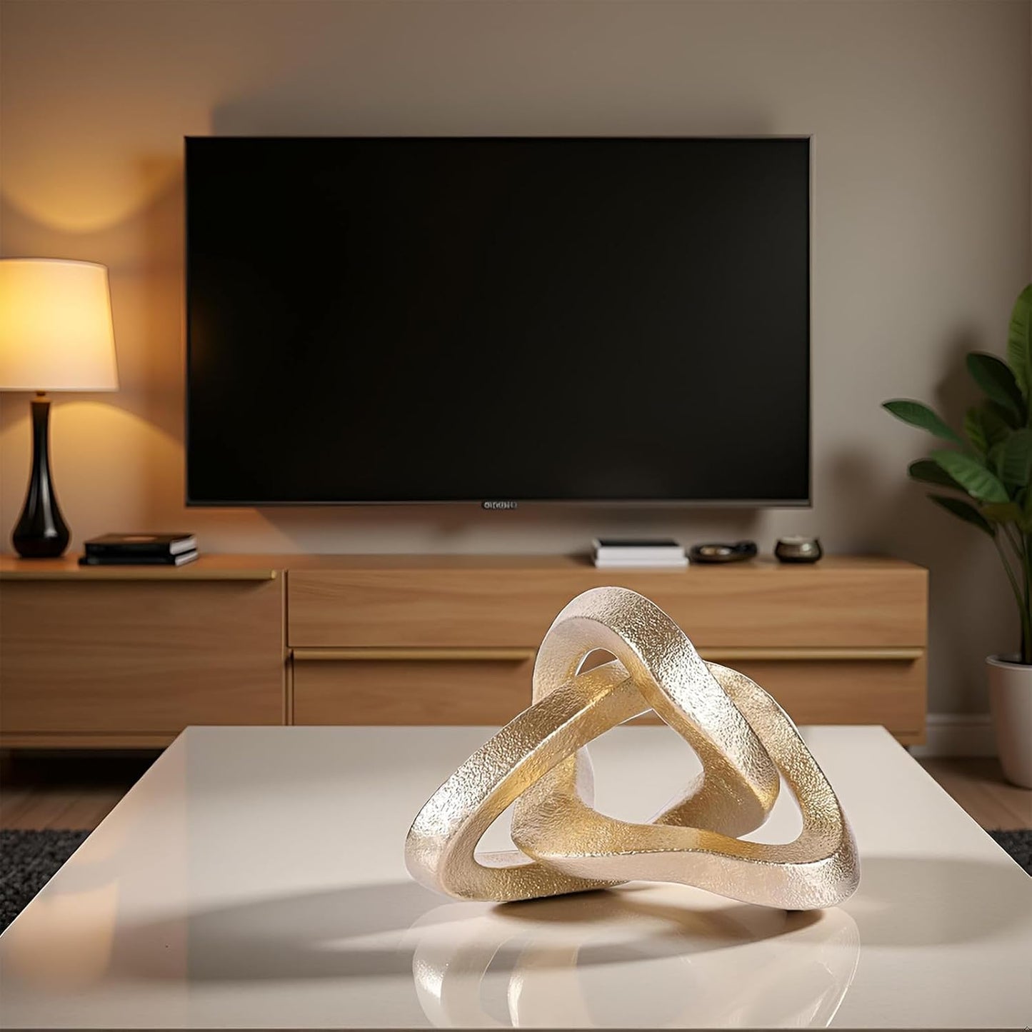 Abstract Knick Knacks Coffee Table Modern Statue / Gold