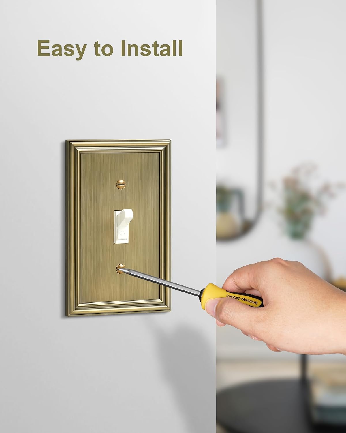 6-Pack Zinc Alloy Single Toggle Light Switch Cover Plate, Solid Wall Plate | Decorative Switch Plate Covers, Durable 1