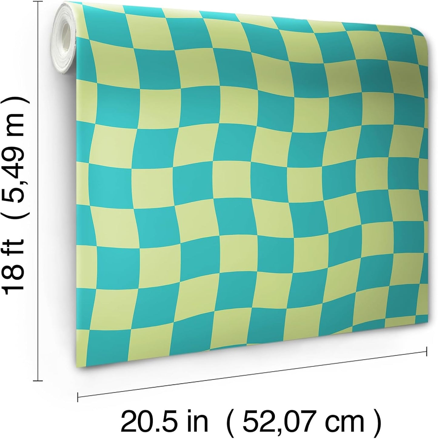 Groovy Checker Peel and Stick Wallpaper by / Lime
