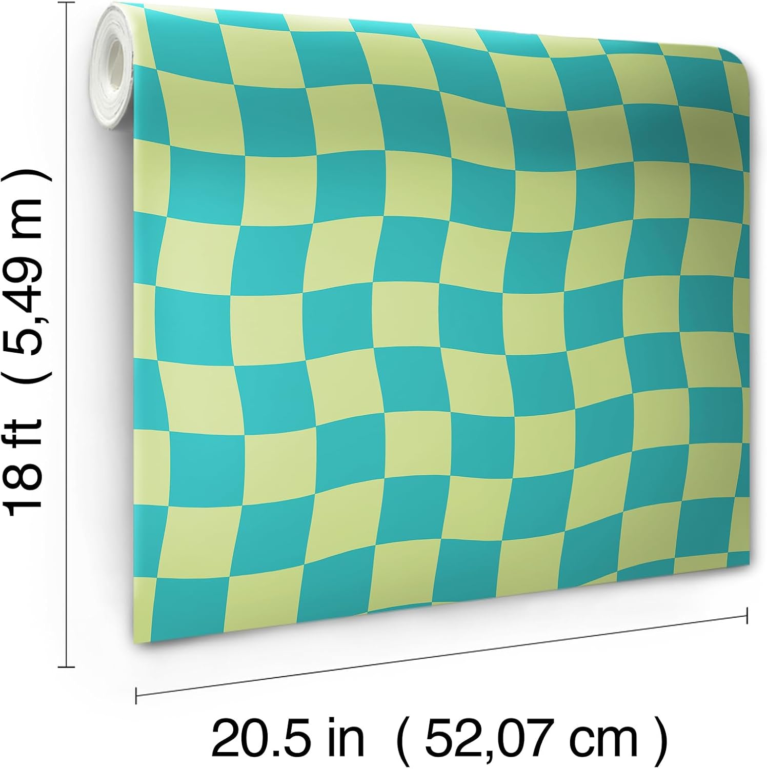 Groovy Checker Peel and Stick Wallpaper by / Lime
