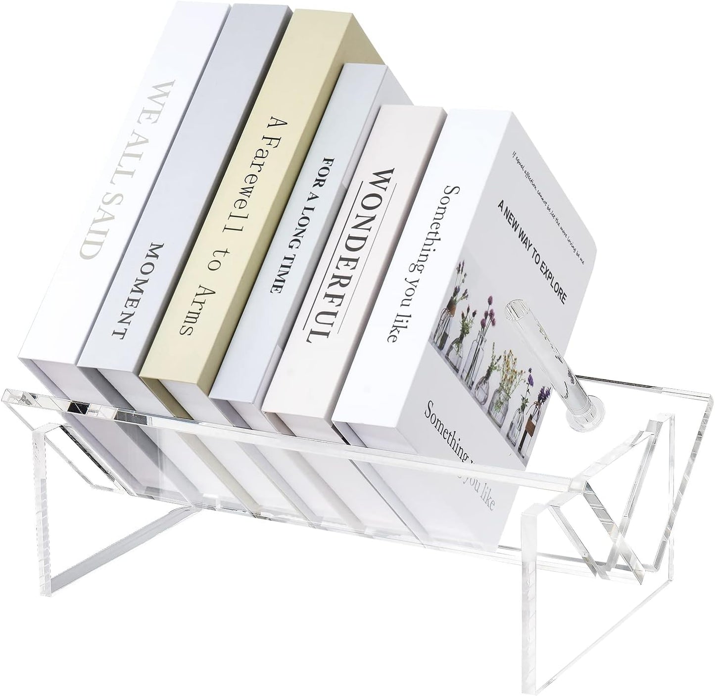 Sumerflos Acrylic Desktop Bookcase, Book Storage Organizer Bookshelves, Clear Mordern Tabletop Storage Rack for Office