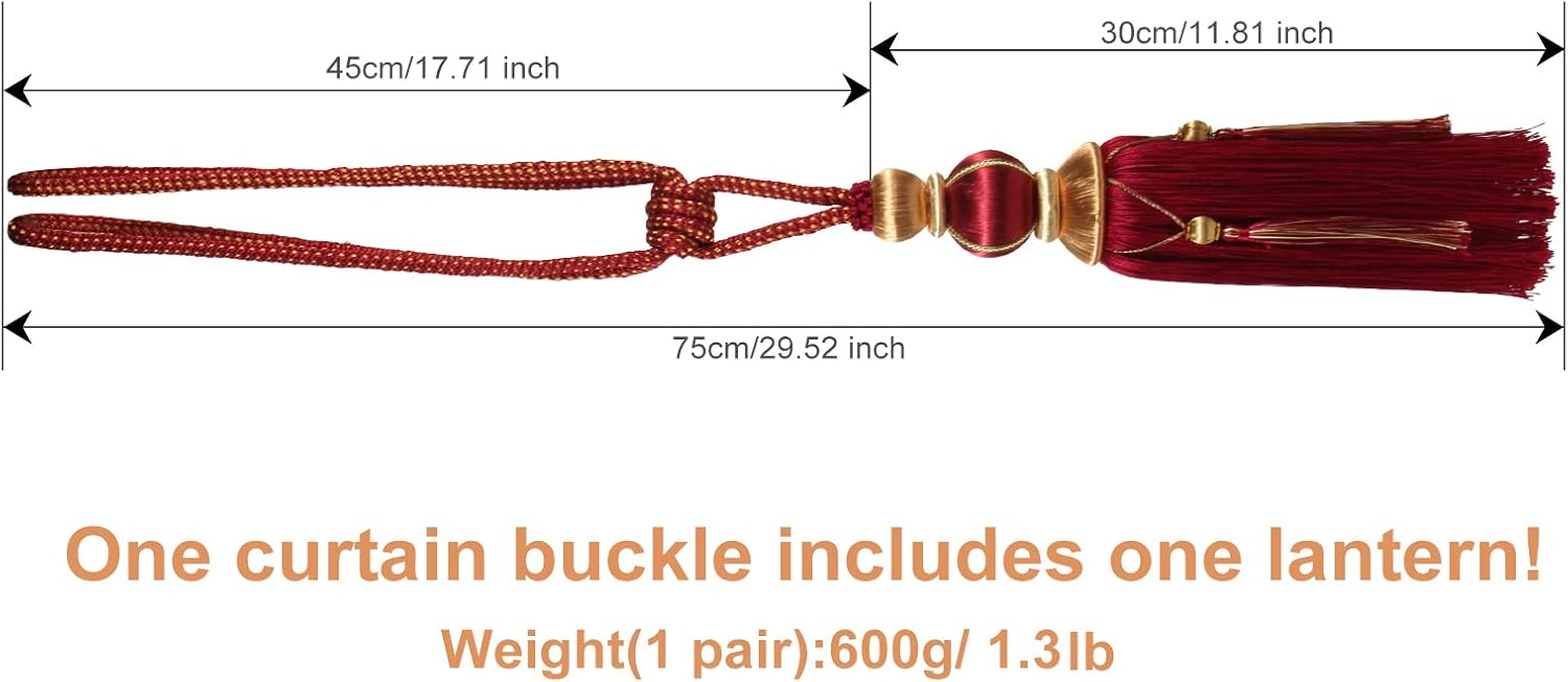 Paired Lantern Single Hanging Ball Tassels Curtains Buckle Sling Binding Lantern Tiebacks Handcrafted Braided Buckle