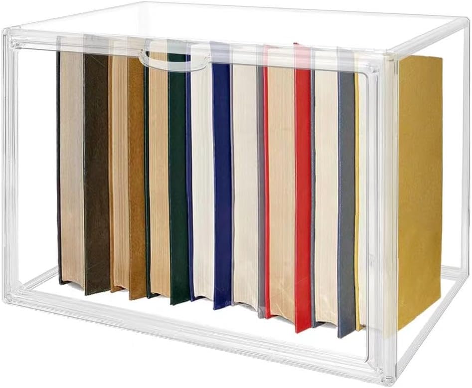 BOHOIDEE 4 Tiers Clear Acrylic Display Case for Closet, Purse Storage Organizers Box, Plastic Storage Bins with 3