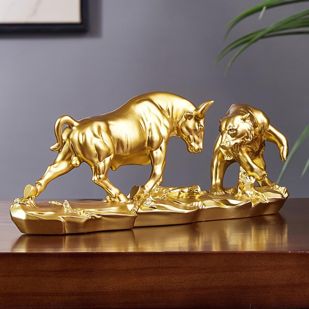 Bull and Bear Statue / Gold