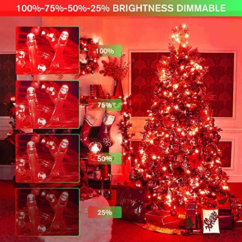 JMEXSUSS 100 LED Red & Green Christmas Lights Plug in, Halloween Lights