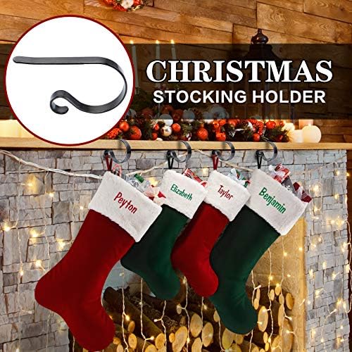 Christmas Stocking Holders for Mantle Set 4, Scratch-Free Christmas Stocking Holders for Fireplace Mantle,Multi-uses Stocking Hooks for Mantle,Mantel Stocking Holders Clip for Xmas Party Decorations